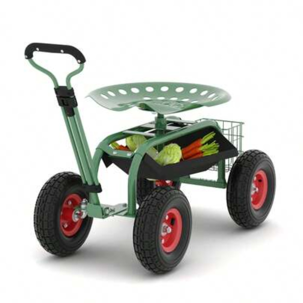 Gardening Tools For Seniors - Wytrzymały wózek ogrodowy na kółkach z